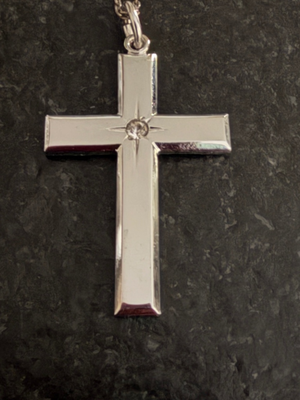 Sterling silver Theda cross with 20" sterling silver chain